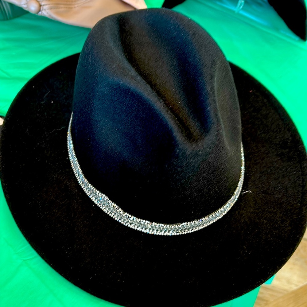 Black hat with rhinestone